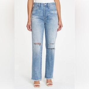 NWT Pistola Cassie Super High Rise Straight Jeans in Bayview Distressed Sz 33